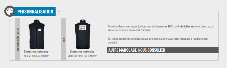 Gilet chauffant doudoune bodywarmer  Howell (sans batterie)