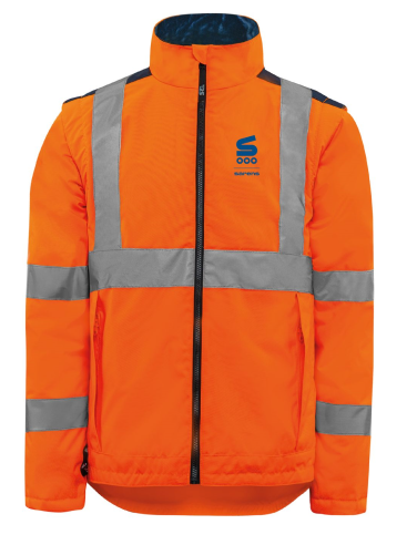 Parka 4 en 1 HV orange SARENS coeur + dos respirant