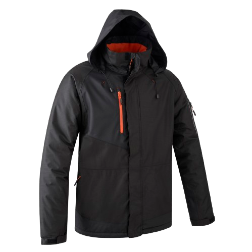 Parka Ripstrop YUZU II doublure polaire dos long - noir/orange