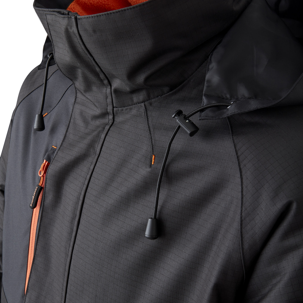 Parka Ripstrop YUZU II doublure polaire dos long - noir/orange