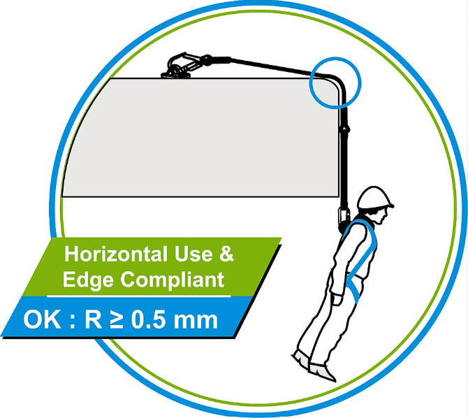 Antichute enrouleur sangle Blocfor 1,8m avec dissipateur ESD - 1 mousqueton M11 1/4 de tour - 1 mousqueton M47 automatique - Fonctionne en vertical et horizontal - utilisable pour nacelle
