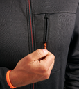 Polaire technique super stretch FLEECE TECHNO (noir / liseré orange fluo)