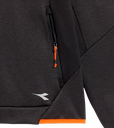 Polaire technique super stretch FLEECE TECHNO (noir / liseré orange fluo)