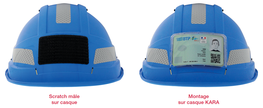 Porte badge velcro adaptable sur casque Kara - Brennus - Idra
