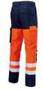 Pantalon genouillères SAFELINE HV multirisques - orange/marine EJ82