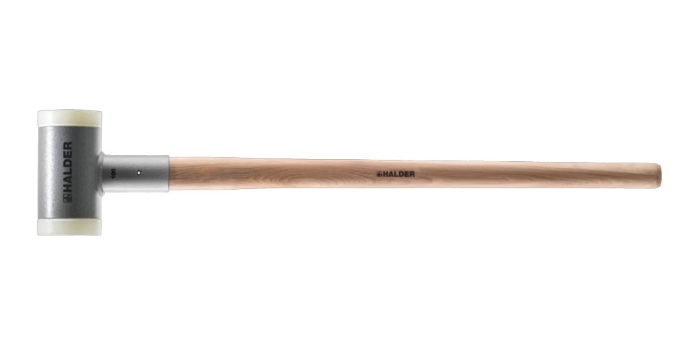 Torque hammer, no rebound with varnished Hickory handle, Diam. 100 - 5KGS (nylon tips)