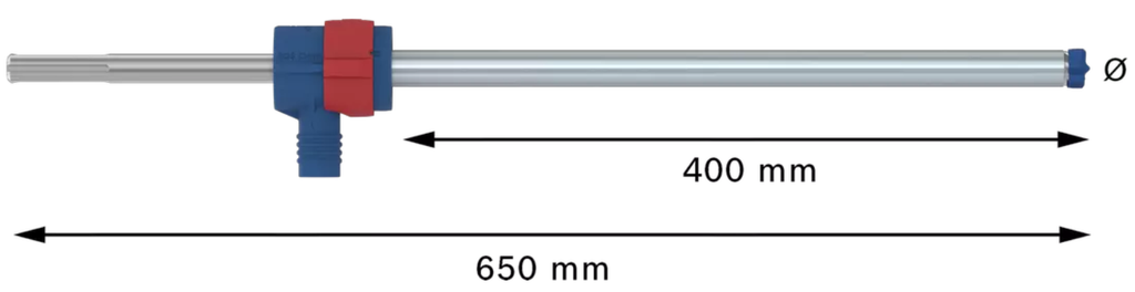 SDS Max 8X Expert concrete suction drill bit + suction connector.