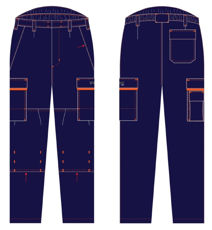 Pantalon retard feu BYES - liseré orange - Short - *2023*