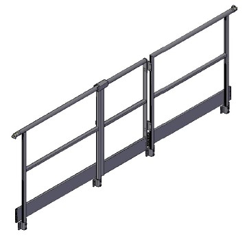 Guardrail + side gate for dock Length 3,000 mm