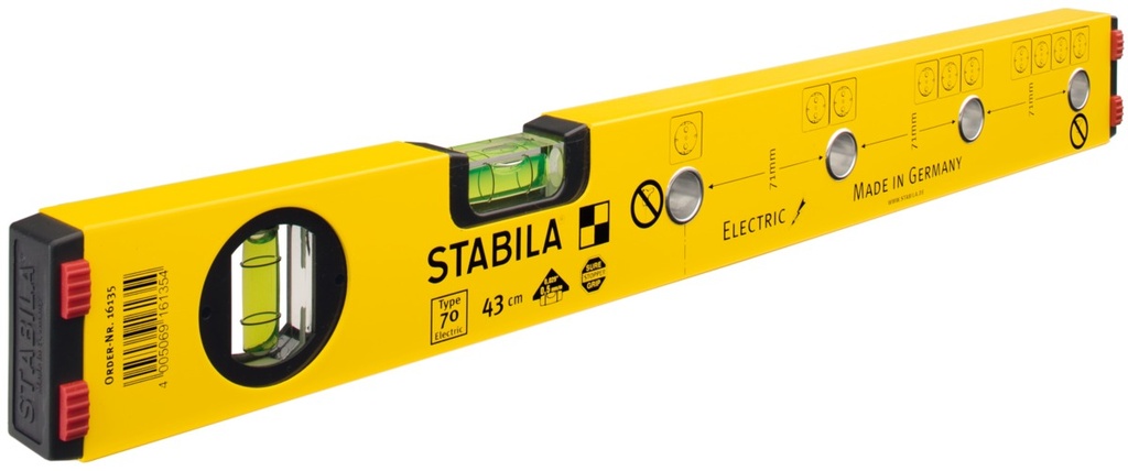 Niveau à bulle Type 70 Electric (idéal pour électricien), 43 cm