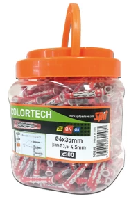 Cheville COLORTECH 6X35 sans vis (Bidon de 500)