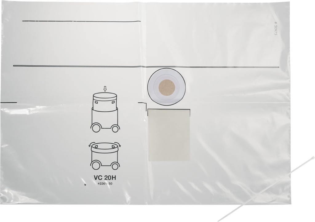 VC 20H-X plastic dust bag (x10) - concrete/silica