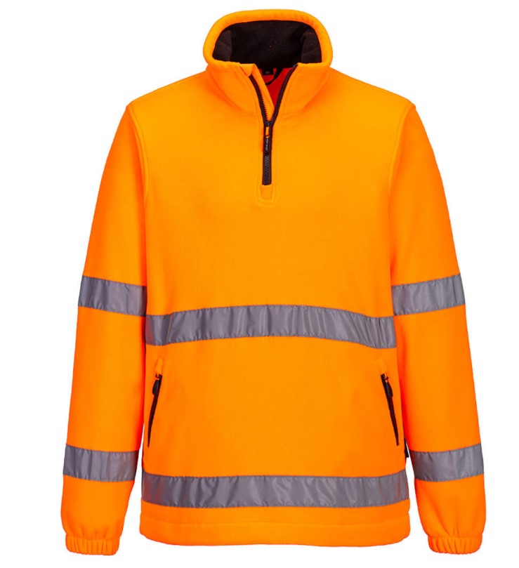Polaire orange col zippé HV (sur cde)