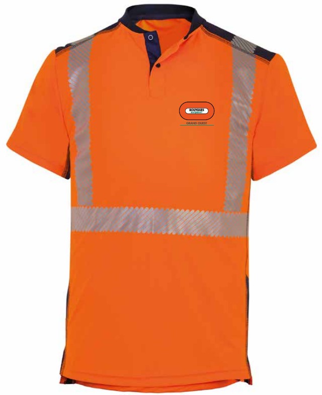 HV Takamaka orange short-sleeved polo shirt BY BAT GRAND OUEST