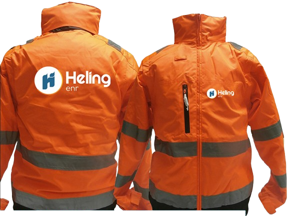 Warm orange hv vest with removable polyester sleeves HELING ENR ​​heart + back