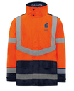 Parka 4 en 1 HV orange SARENS coeur + dos respirant