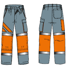 Pantalon BY TP REGIONS FRANCE maîtrise orange/gris