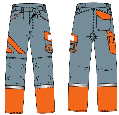 Pantalon BY BAT CENTRE SUD OUEST été maîtrise gris/orange