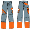 Pantalon BY BAT CENTRE SUD OUEST été maîtrise gris/orange
