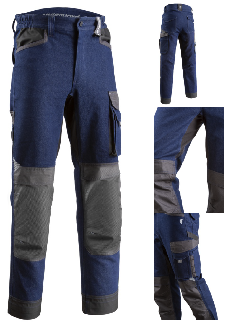 Jean's multipoches denim 380gr 70% polyester - 28% coton - 2% élasthanne