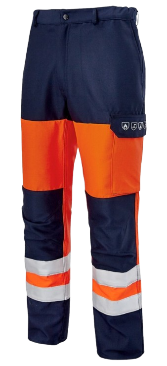 Pantalon Multirisques HV SAFELINE - orange/marine 