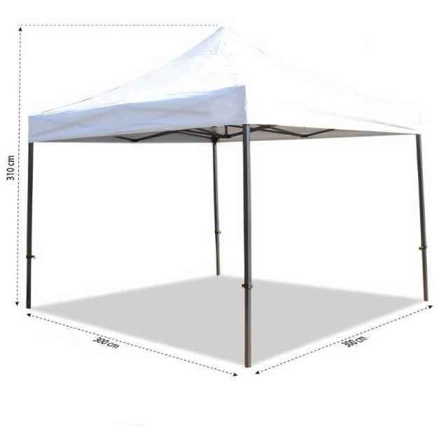 Tente pliante imperméable blanche 3x3m