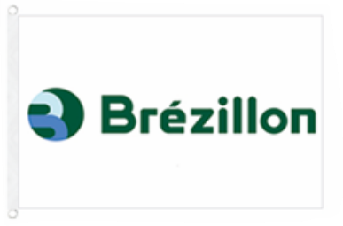 Drapeau BREZILLON horizontal pour mât à pommeau 1500x1000mm monté avec deux anneaux de fixation sur drisse.