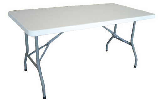 Table plateau fixe polyéthylène pieds rabattables