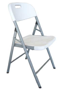 Chaise pliante blanche en polyéthylène