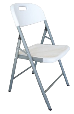 Chaise pliante blanche en polyéthylène