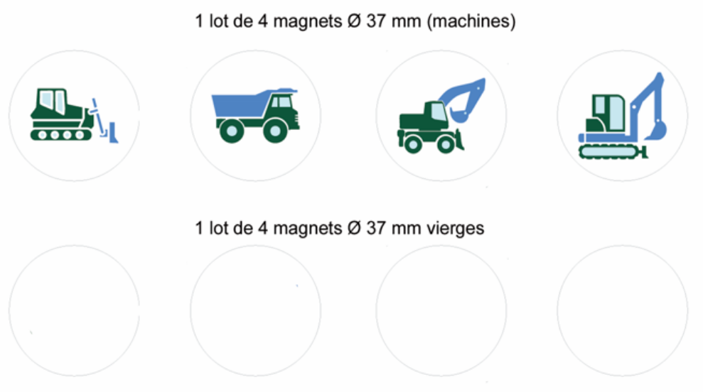 Lot de 8 magnets pour kit équipe autonome BREZILLON