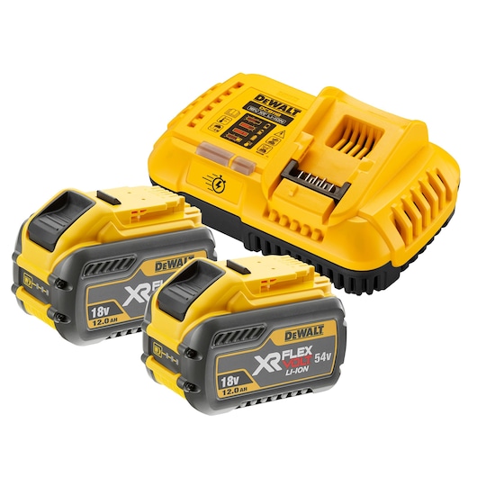 Pack 2 batteries FLEXVOLT 54V 12Ah Li-Ion + 1 chargeur rapide