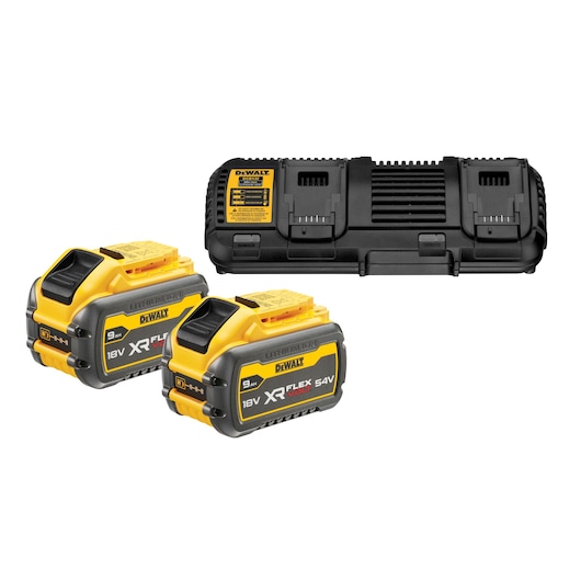 Pack 2 batteries FLEXVOLT 54V 9Ah Li-Ion + 1 chargeur double