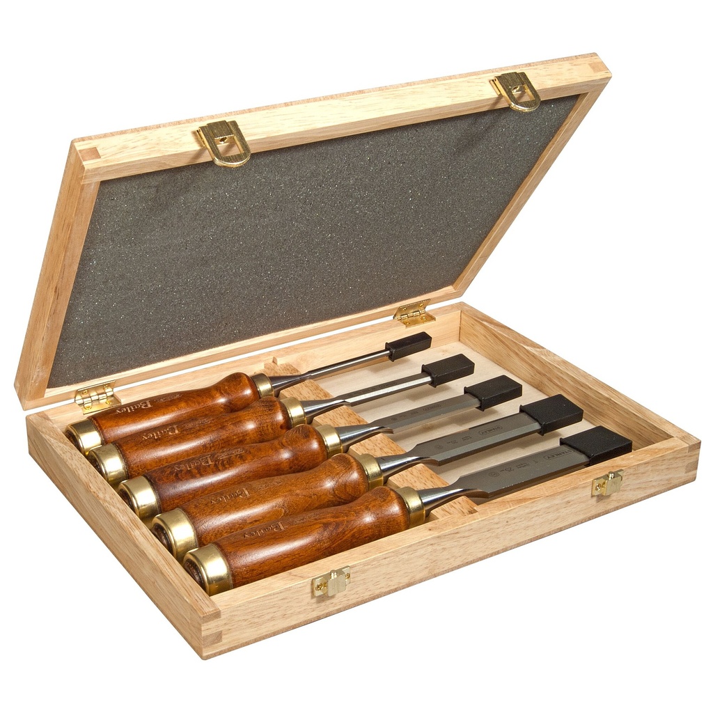 Coffret de 5 ciseau à bois lame en acier chromé (6-10-15-20-25)