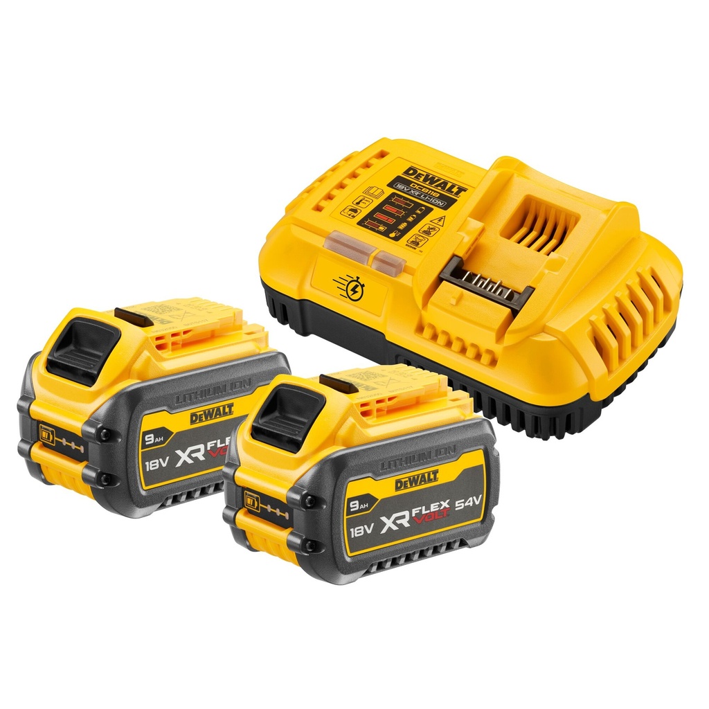 Pack 2 batteries FLEXVOLT 54V 9Ah Li-Ion + 1 chargeur simple