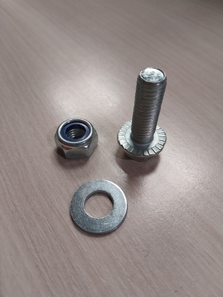 Vis de fixation M10x30+rdl+ecrou pour chape containeur