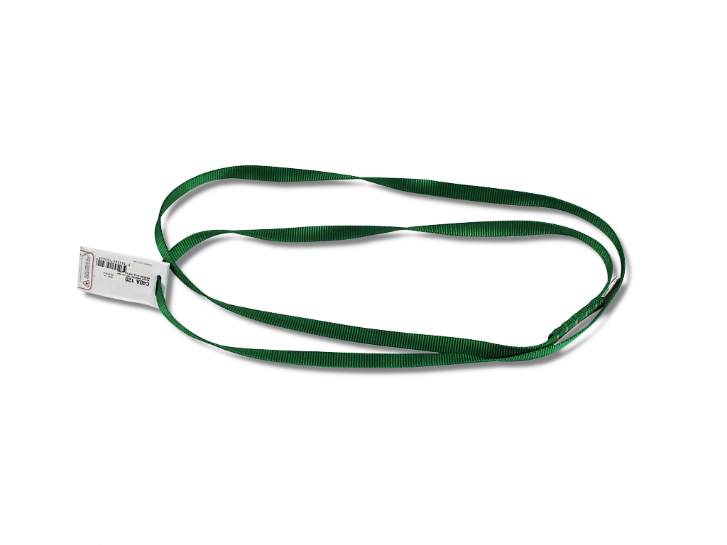 Sangle d'amarrage anneau cousu polyester 120cm noir larg.19mm res.22Kn