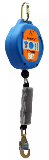 Antichute enrouleur câble galba Blocfor 10m avec dissipateur ESD - 1 mousqueton M10 à vis 1 mousqueton 47 automatique