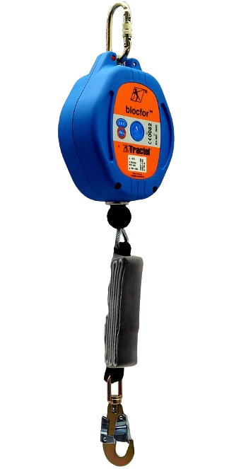 Antichute enrouleur câble galva Blocfor 10m avec dissipateur ESD - 1 mousqueton M10 à vis 1 mousqueton 47 automatique