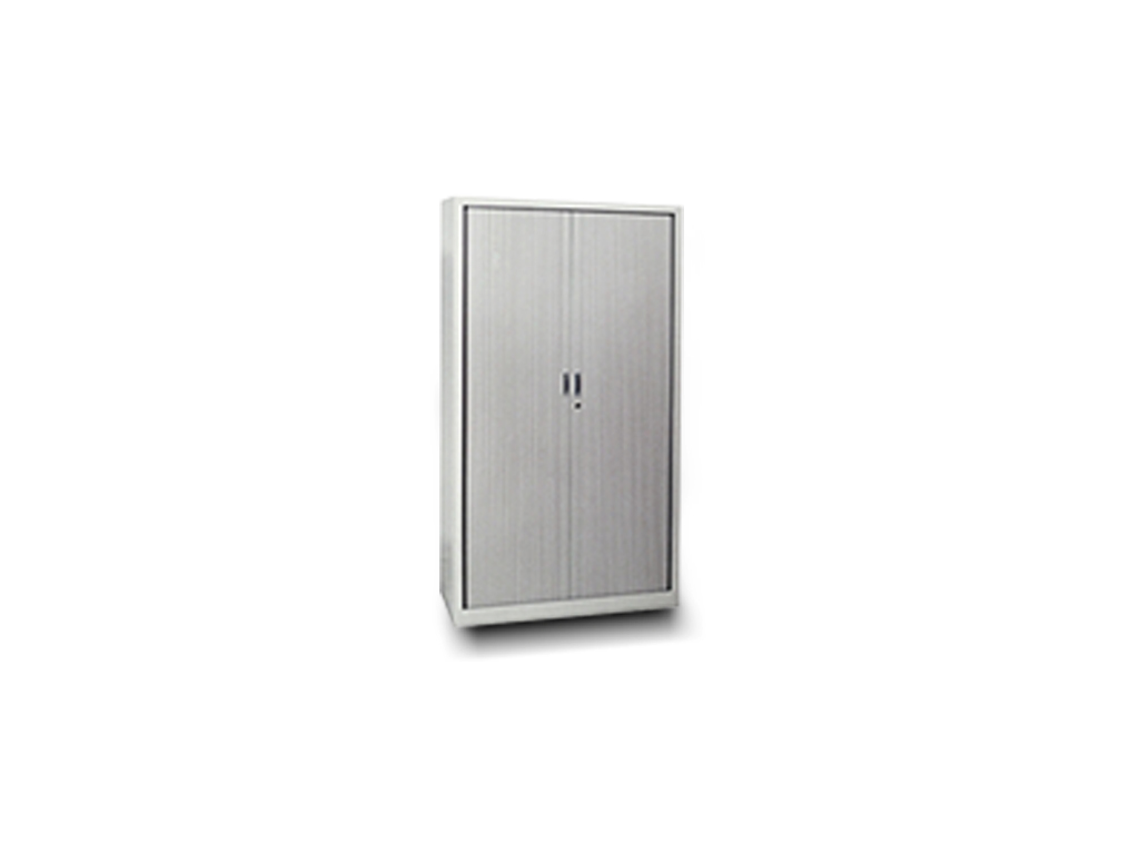 Tall cabinet with vertical curtains 180x100x40cm gray