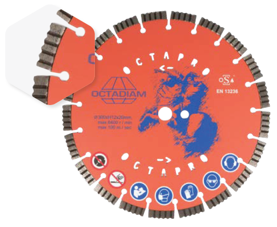 Octapro reinforced concrete diamond disc Diam.  300