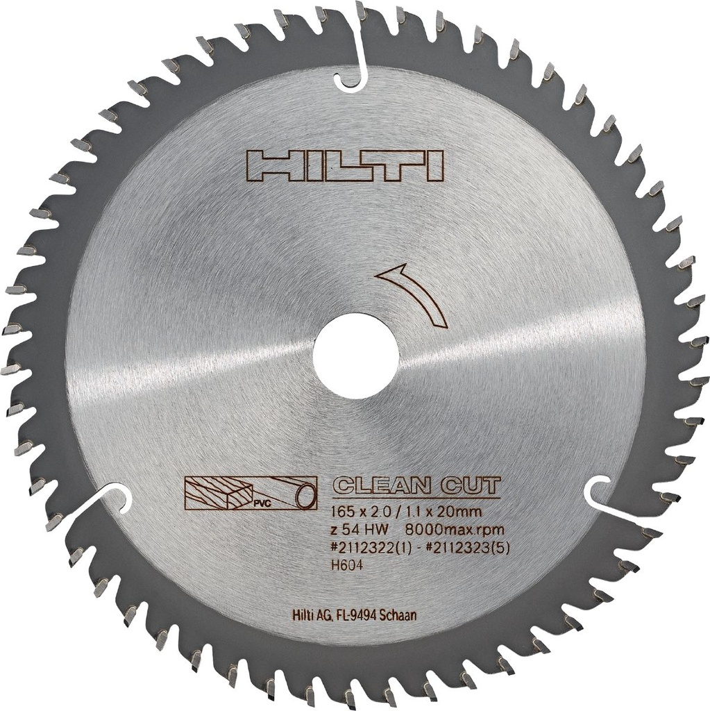 Lame scie circulaire finition bois SCB WS CC 190x30mm - 54 dents