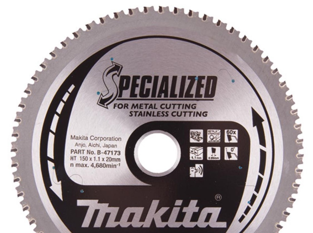 Special stainless steel carbide blade D150 x 20mm x 60 teeth for DCS553