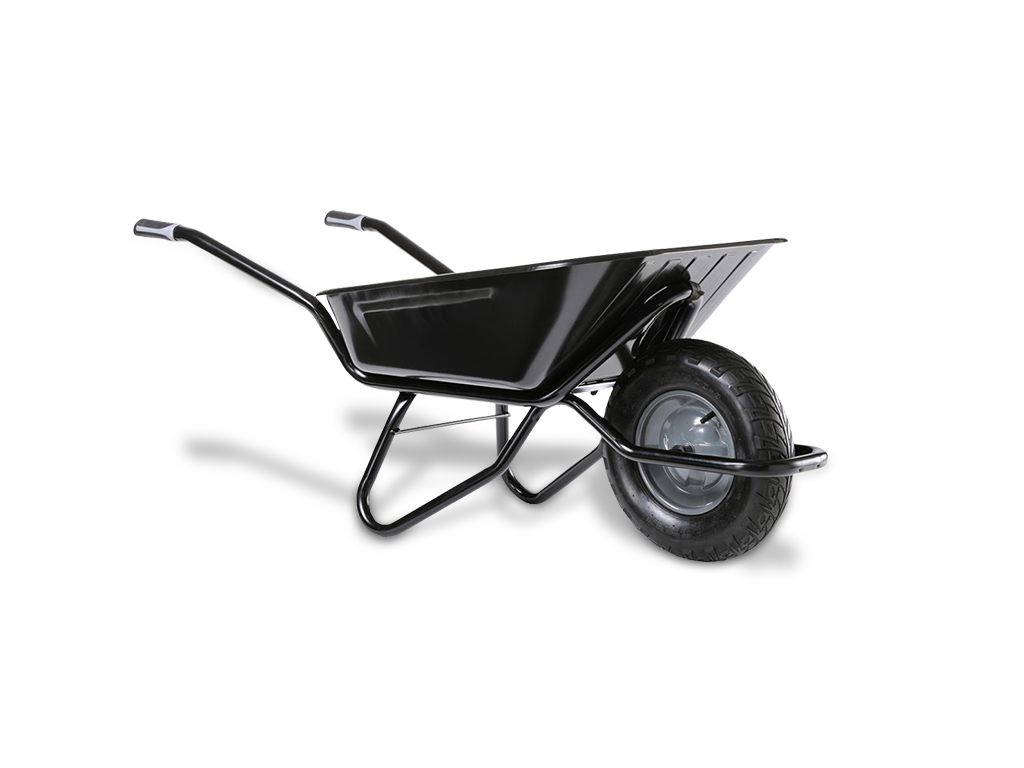 90L wheelbarrow with inflatable wheel, reinforced tube chassis, all-purpose use