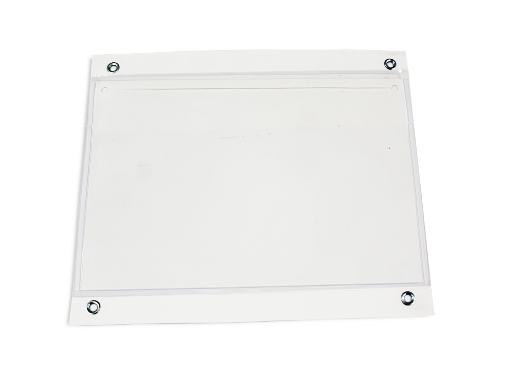 Basket display pocket with 4 eyelets for A4 documents