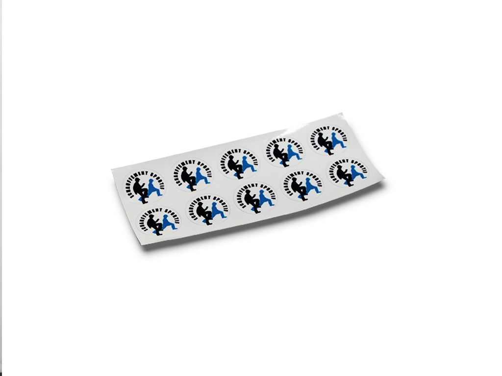 Helmet sticker Diam. 40 mm sports warm-up (sheet of 10u)