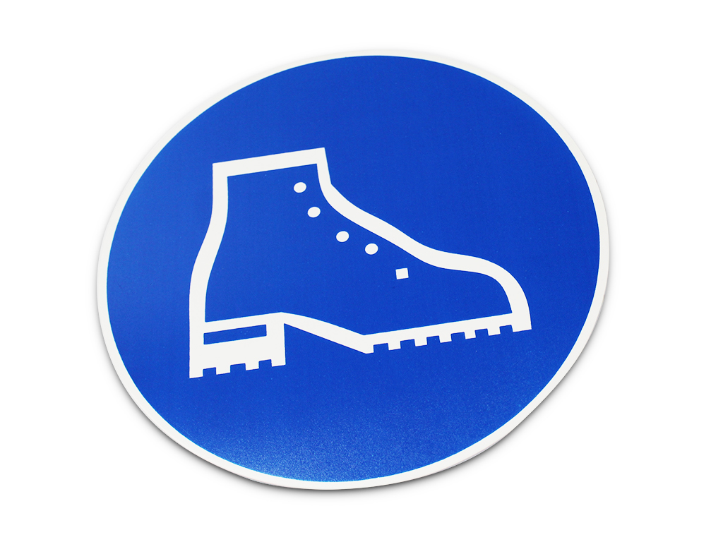 Shoe rack sign Diam. 290 mm blue PVC