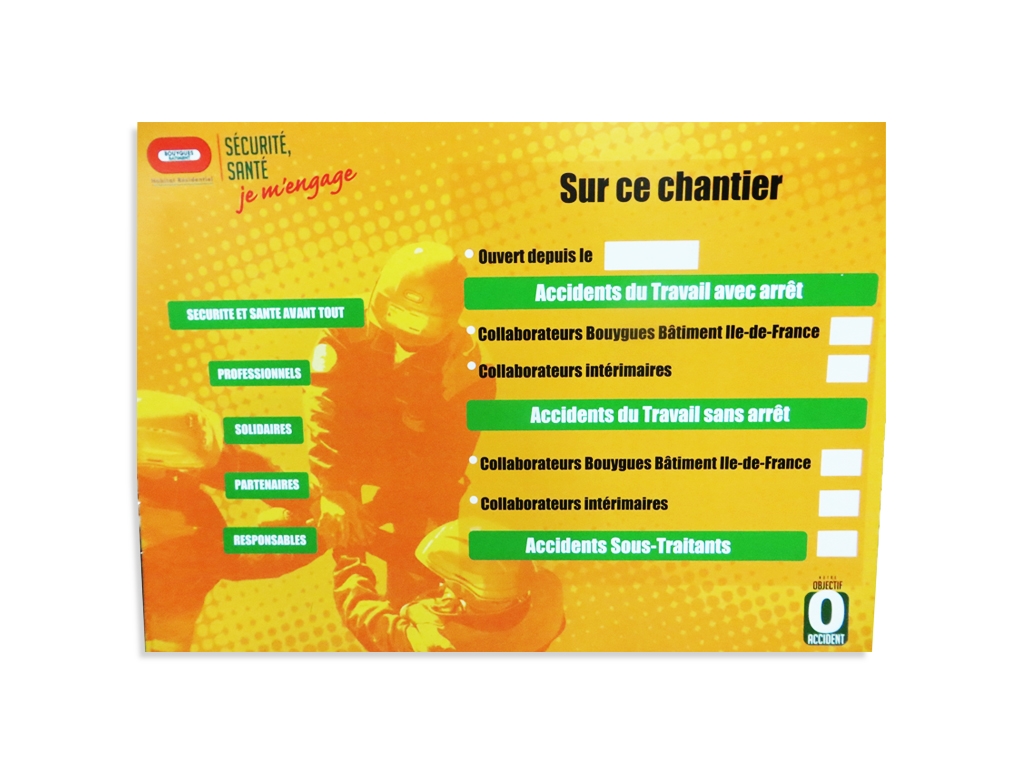 Zero accident sign BY BAT Residential Habitat 1400 x 1000 mm