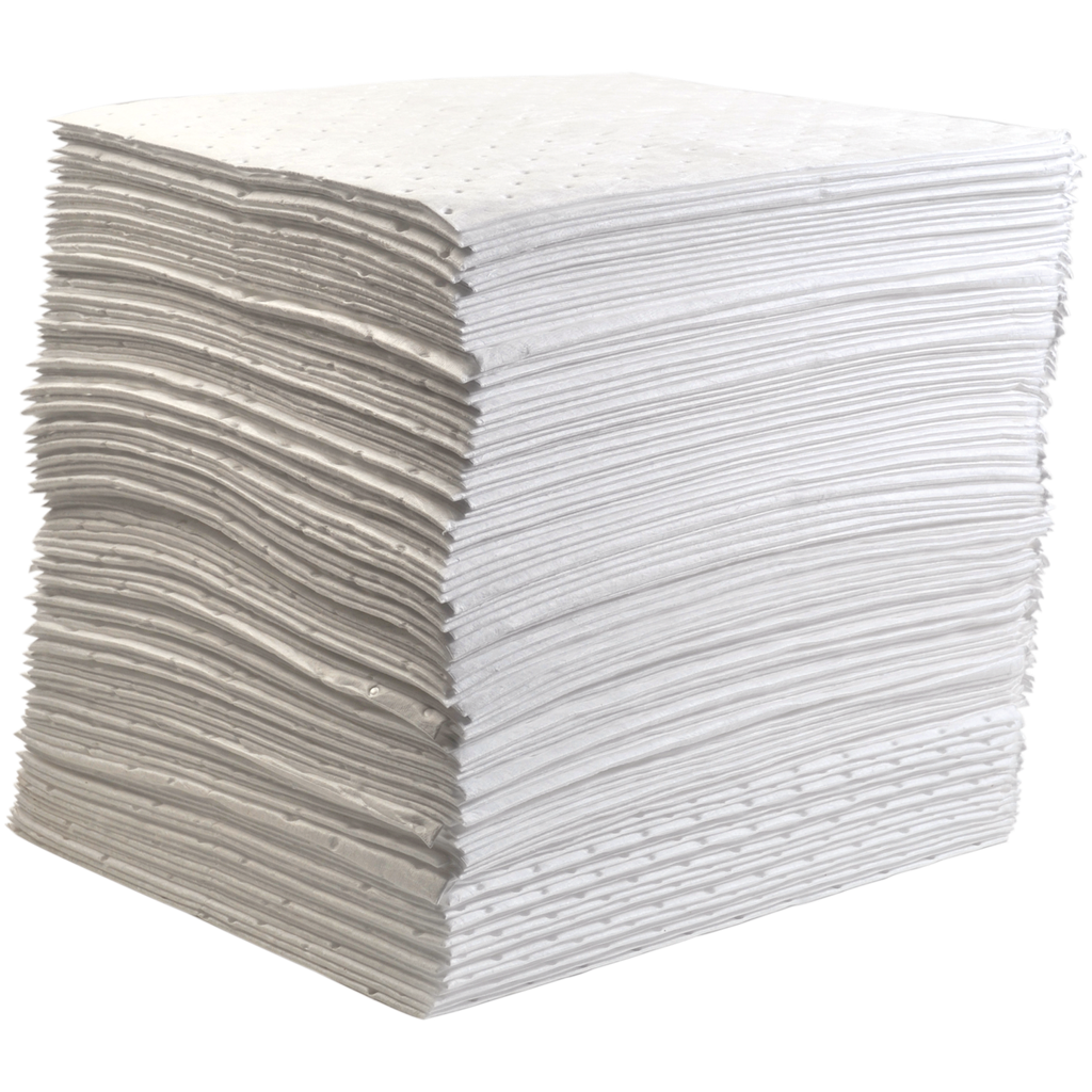 Feuilles absorbantes pour hydrocarbures 46x41cm (Carton 200 feuilles)