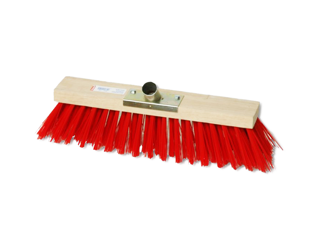 Red PVC Canto broom 60cm without handle, metal socket (provide handle EN002759)